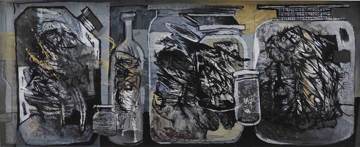 Cleithrophobia - strah od zarobljenistva kombinovana tehnika 42x100cm